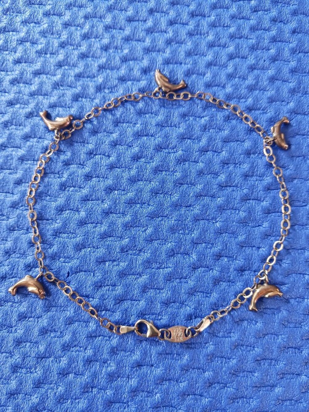 Dolphin 5 Charm Bracelet by JCM of 925  1/20  10k